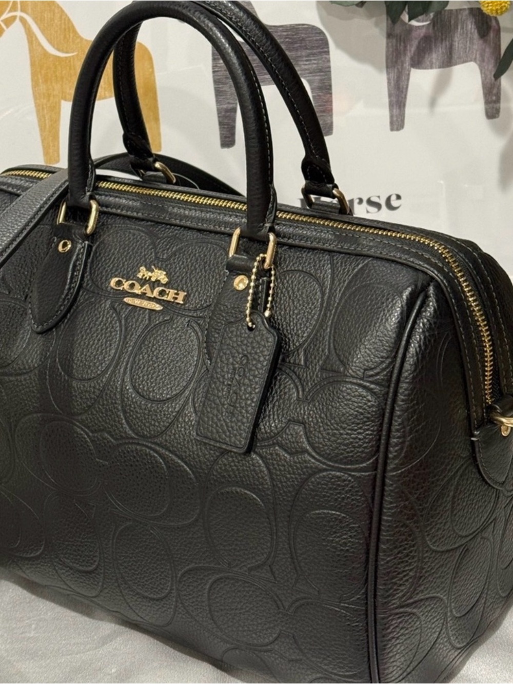 Coach(Large) Rowan Embossed Leather with Gold Hardware